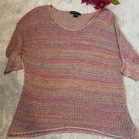 Multicolored sparkly dolman sleeves top - Picture 4 of 8